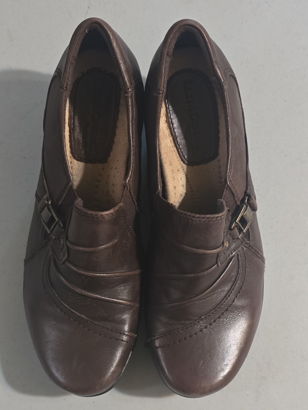 Earth Origins Men’s Dark Brown Slip-On Loafers Size 7M Leather
